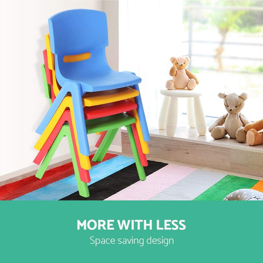 Kids Chair, Children Study Chairs Learning Activity Play Stackable Seat Home Living Room Bedroom Outdoor Furniture, Sturdy Construction Space Saving