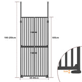 Pet Scene Retractable Safety Gate Black, 185CM Pet Fence for Dog Cat Extra Tall Fence Enclosure Barrier Safe Guard Security Fencing for Doorway Stairs Kitchen 190 to 250cm