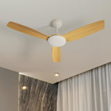 52" Ceiling Fan with Remote Contorl 3 ABS Blades and DC Motor Indoor Fan with Timer and 5 Fan Speeds for Home Living Room Wood