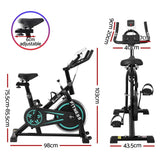 Exercise Bike, 10KG Spin Bikes Trainer Stationary Flywheel Home Gym Fitness Indoor Cycling Adjustable Resistance Workout Pulse Sensor LCD Display Silent Belt Driven (150kg Capacity), Black