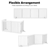 Freestanding Pet Gate,Wooden Dog Gate for Doorways,Dog Gate for Stairs,Pet Barrier Indoor Gate Safety Fence 203x61CM