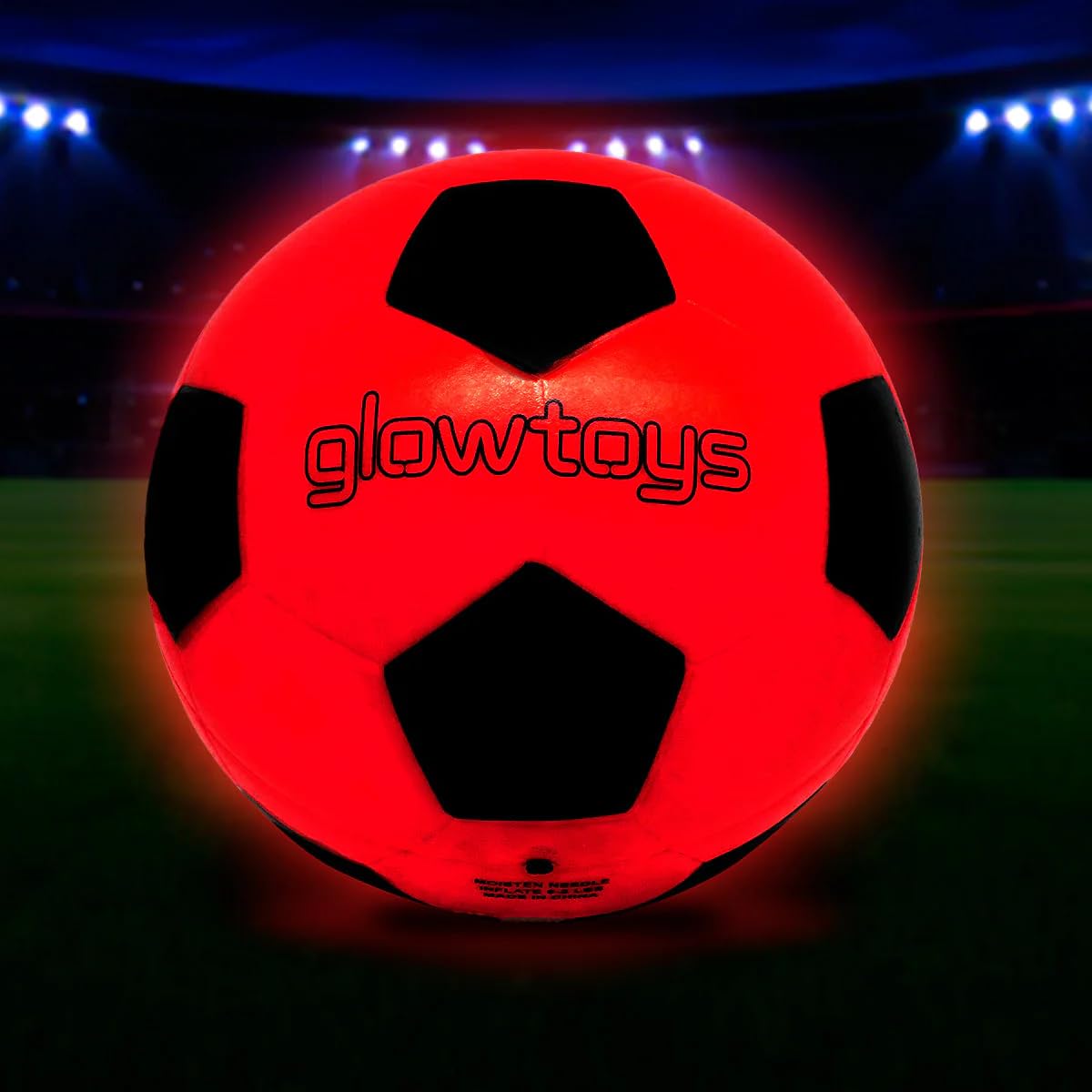 Glow Toys Glow in The Dark Light Up Soccer Ball - Perfect for Day Or Night Play - 2 LED Lights - Impact Activated - Comes with Batteries and Pump Size 5