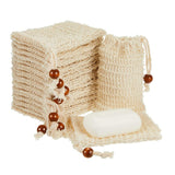 4 Pieces Soap Saver Bag Natural Sisal Exfoliating Soap Pouch for Foaming and Drying The Soap Bars Shower Soap Bag