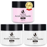 3 PCS Acrylic Powder Clear-Pink-White 20g MAGIC ARMOR Professional Acrylic Nail Powder System for Acrylic Nails Extension 3D Nail Art Polymer Powder Acrylic Powder for Acrylic Liquid Long Lasting