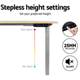 Electric Standing Desk - Motorized Height Adjustable Sit Stand Table with Touch Control Panel and Cable Management - Ideal for Home Office and Workstation Ergonomics(Black Frame+120cm Brown Top)