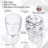 Led Face Mask with Neck - 7 Color Photon Blue Red Light maintenance Skin Rejuvenation Facial Skin Care Mask maintenance For Healthy Skin Rejuvenation | Home Light maintenance Facial Care Mask