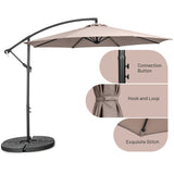 3M Patio Offset Umbrella w/8 Ribs, Cantilever Umbrella w/Cross Base and Crank, Backyard Offset Umbrella, Outdoor Hanging Umbrella for Garden, Poolside and Yard