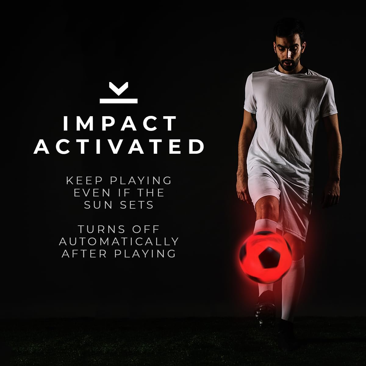 Glow Toys Glow in The Dark Light Up Soccer Ball - Perfect for Day Or Night Play - 2 LED Lights - Impact Activated - Comes with Batteries and Pump Size 5