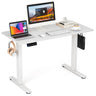 Electric Standing Desk, 120 x 60 cm Sit Stand Home Office Desk with 3 Memory Height Settings, Height Adjustable Computer Desk with 2 Hanging Hooks & Cable Management