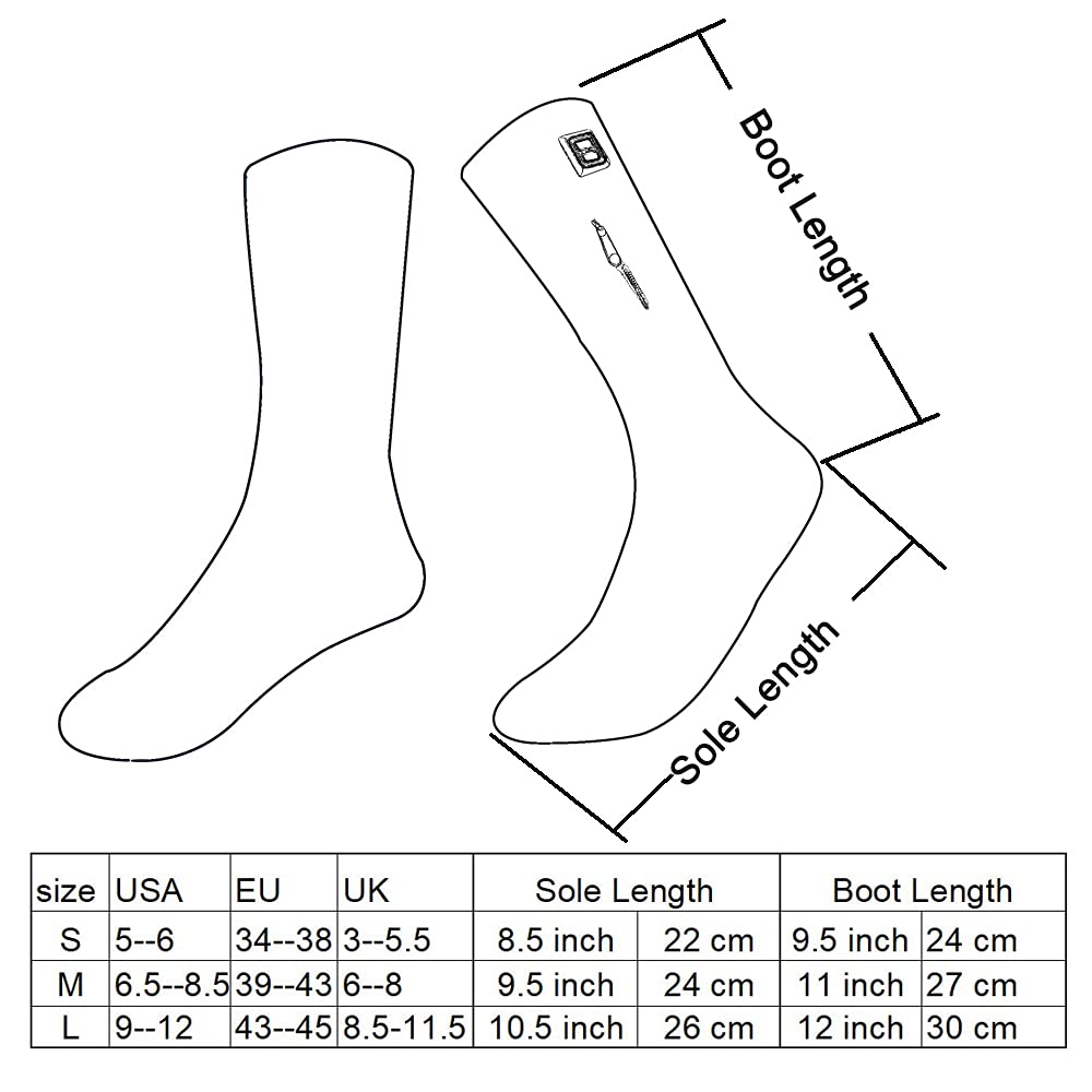 Rechargeabe Electric Heated Socks for Men and Women, Riding Motorcycle and Bicycle Camping Hiking Fishing Skiing in Cold Winter Thermal Socks Warm Foot