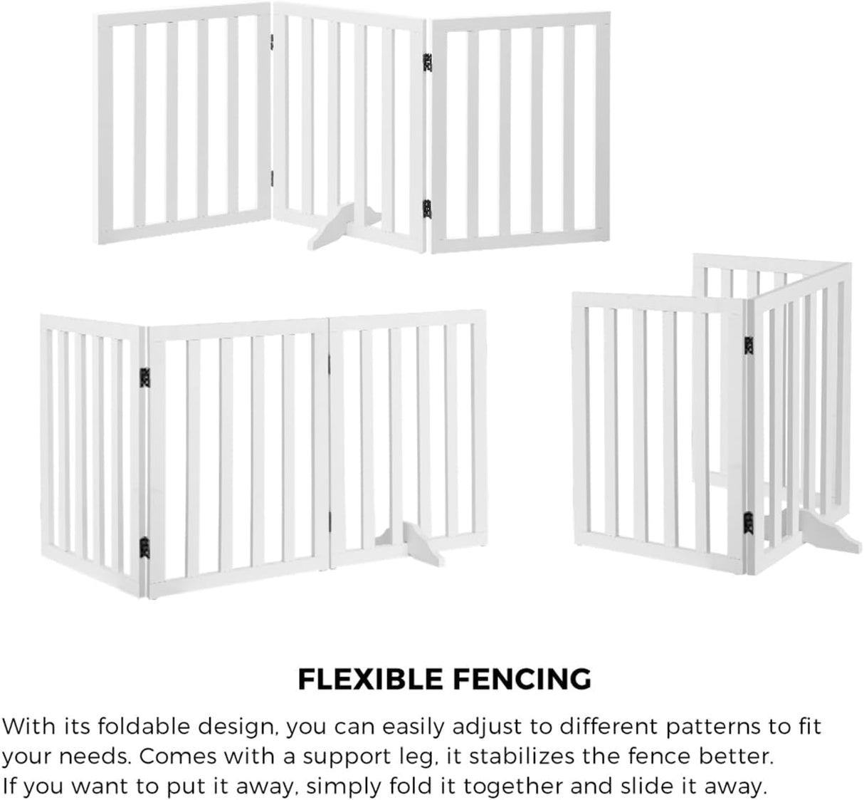 Foldable Dog Gate Wooden Pet Fence