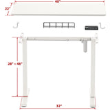 Electric Height Adjustable Sit Stand Desk with Hanging Hooks and Cable Management, 100 x 55 cm