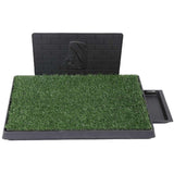 Pet Training Portable Toilet Training Pad Large, 3 Layers Pee Pets Potty Pad with 2 Grass Mat 1 Splash-proof Wall, Dog Toilet Puppy Training Pad, Grass Dog Litter Tray for Indoor Outdoor Balcony