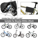 Bike Cover for 2 or 3 Bikes, 210D Oxford Outdoor Waterproof & Anti-UV Bicycle Motorcycle Covers, Rain Sun UV Dust Wind Proof Bikes Covers with Lock Holes for Mountain Road Electric Bike (2XL)