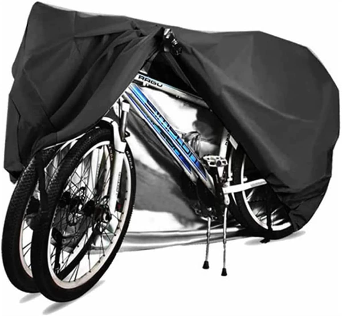 Bike Cover for 2 or 3 Bikes, 210D Oxford Outdoor Waterproof & Anti-UV Bicycle Motorcycle Covers, Rain Sun UV Dust Wind Proof Bikes Covers with Lock Holes for Mountain Road Electric Bike (2XL)