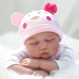 Reborn Baby Doll Girl, 60cm Soft Weighted Body, Cute Lifelike Handmade Silicone Sleeping Doll