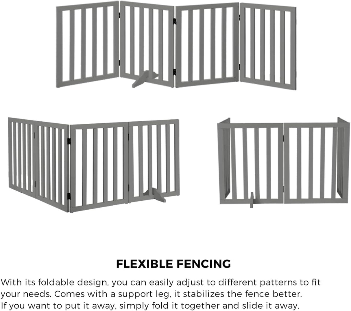 Foldable Dog Gate Wooden Pet Fence