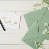 50 Pieces Sage-Green A7 Envelopes Greeting Card Envelopes 5.24 x 7.24 Inches for 5 x 7 Wedding Invitation Cards, Greeting Cards, Birthday Baby Shower Invitations