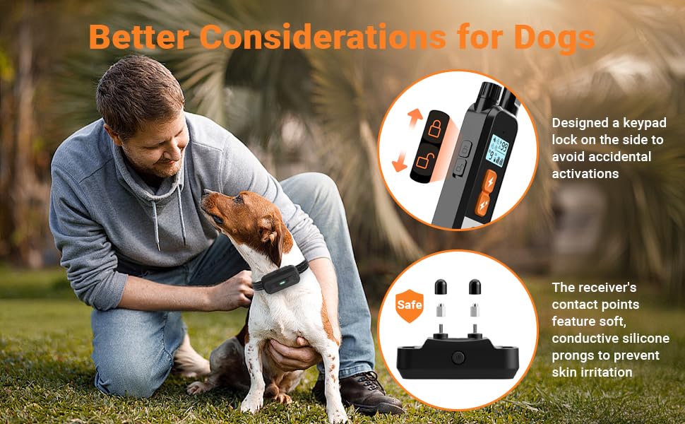 Dog Bark Collar for Small Medium Large Dogs, Dog Shock Collar with Remote for 2 Dogs, Electronic Waterproof Rechargeable Dog Collars with Beep, Vibration and Shock Modes