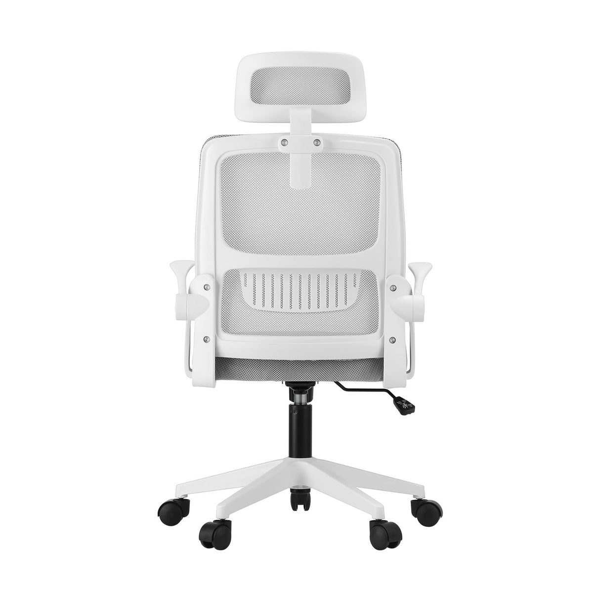 Ergonomic Office Chair, Highly Breathable Home Office Chair with Removable Headrest, Retractable Armrest and Wide Tall Backrest, Computer Desk Chair for Office White