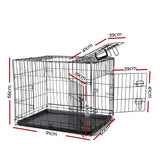 Dog Crate Cage 36" Pet Kennel Crates Puppy Cat Fence House Outdoor Indoor Portable Carrier, Metal Wire with Triple Doors Lockable Foldable with Removable Tray and Handle