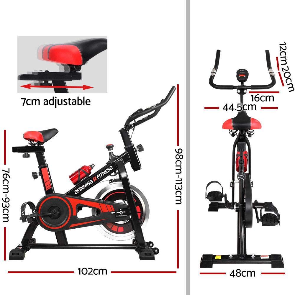 Exercise Bike, Spin Bikes Trainer Stationary Flywheel Home Gym Fitness Indoor Cycling Adjustable Resistance Workout Pulse Sensor LCD Display Silent Belt Driven (100kg/110kg/120kg Capacity)