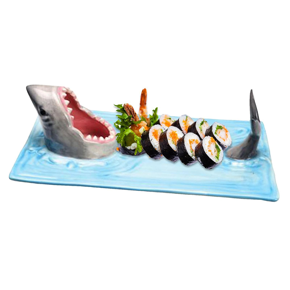 Shark Sushi Plate, Shark Ceramic Sushi Plate, Shark Shape, Rectangular, Shark Sushi Plate, Ceramic Sushi Plate, Shark Sushi Plate, Rectangular Cheese Board Dining Table Kitchen