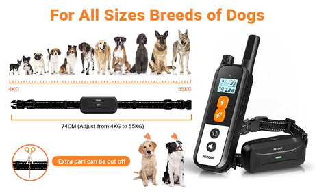 Dog Bark Collar for Small Medium Large Dogs, Dog Shock Collar with Remote for 2 Dogs, Electronic Waterproof Rechargeable Dog Collars with Beep, Vibration and Shock Modes