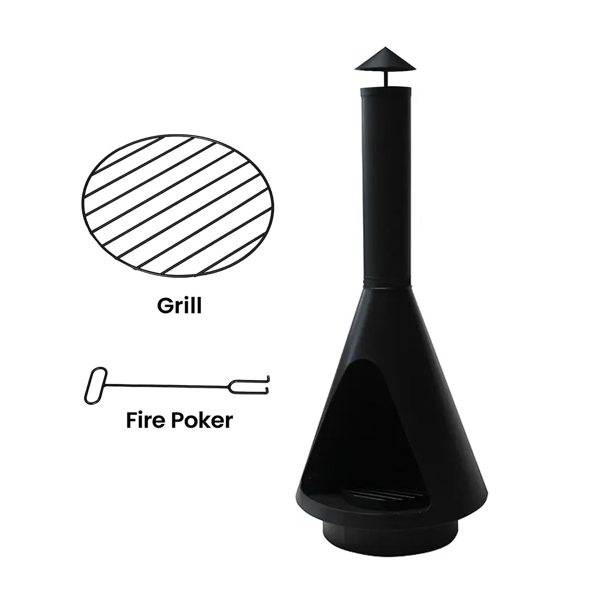 Chimney Fire Pit Patio Heater Outdoor Camping Portable Chiminea Brazier Fireplace 105cm