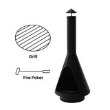 Chimney Fire Pit Patio Heater Outdoor Camping Portable Chiminea Brazier Fireplace 105cm