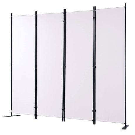 Room Divider, 5.6 ft Room Dividers and Folding Privacy Screens (4-Panel), Fabric Partition Room Dividers for Office, Bedroom, Dining Room, Study, Freestanding, White