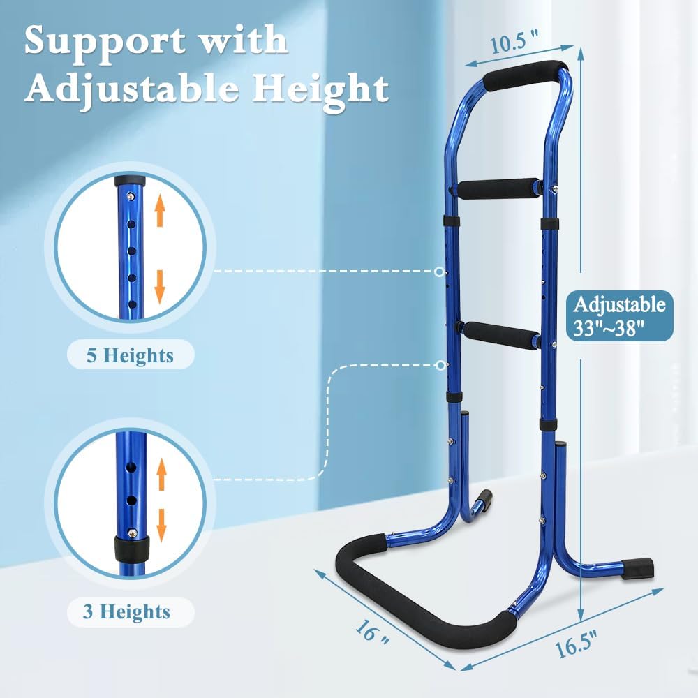 Stand Assist Aid for Elderly Chair Lift Devices for Seniors Standing Supports Bed Rails Sit to Stand Lift Adults Walking Assistance Portable Patient Mobility Aids for Couch, Recliner Chair (Blue)