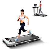 Walking Pad Treadmill, Under Desk Treadmill for Home and Office, 2 in 1 Portable Treadmill with Smart Remote Control, Compact Treadmill 265LB Capacity for Walking and Jogging