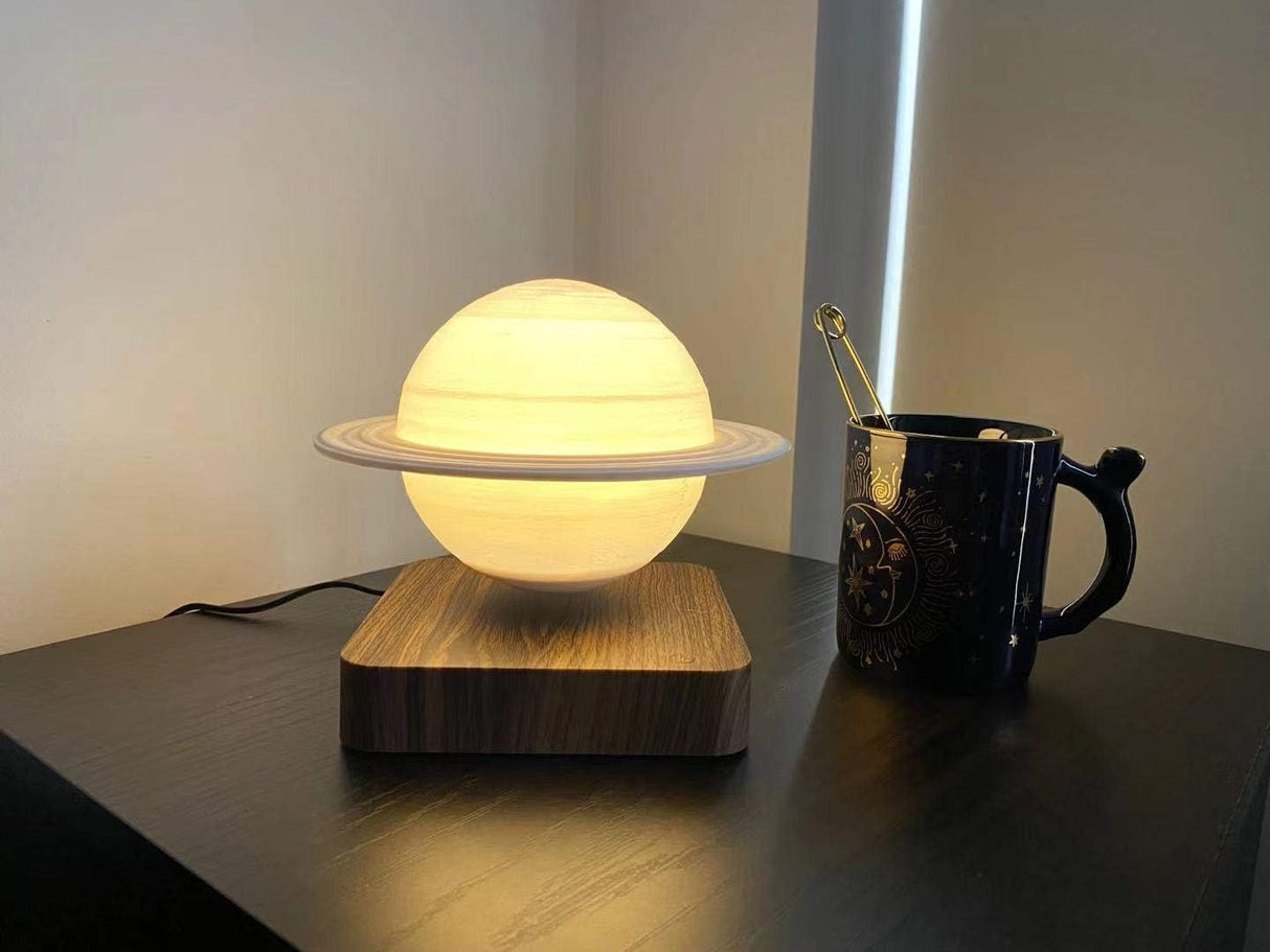 Night Light Moon Light Magnetic Floating Planet Lamp Interior 3D Print LED Bedside Nursing Creative Gift Table Lamp (17cm Saturn)