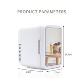 Portable Makeup Fridge for Skincare,Mini Fridge with Dimmable LED Mirror, Easy-Take Skincare Fridge, for Refrigerating Makeup, Skincare and Food, Mini Fridge for Bedroom, Office and Car, White