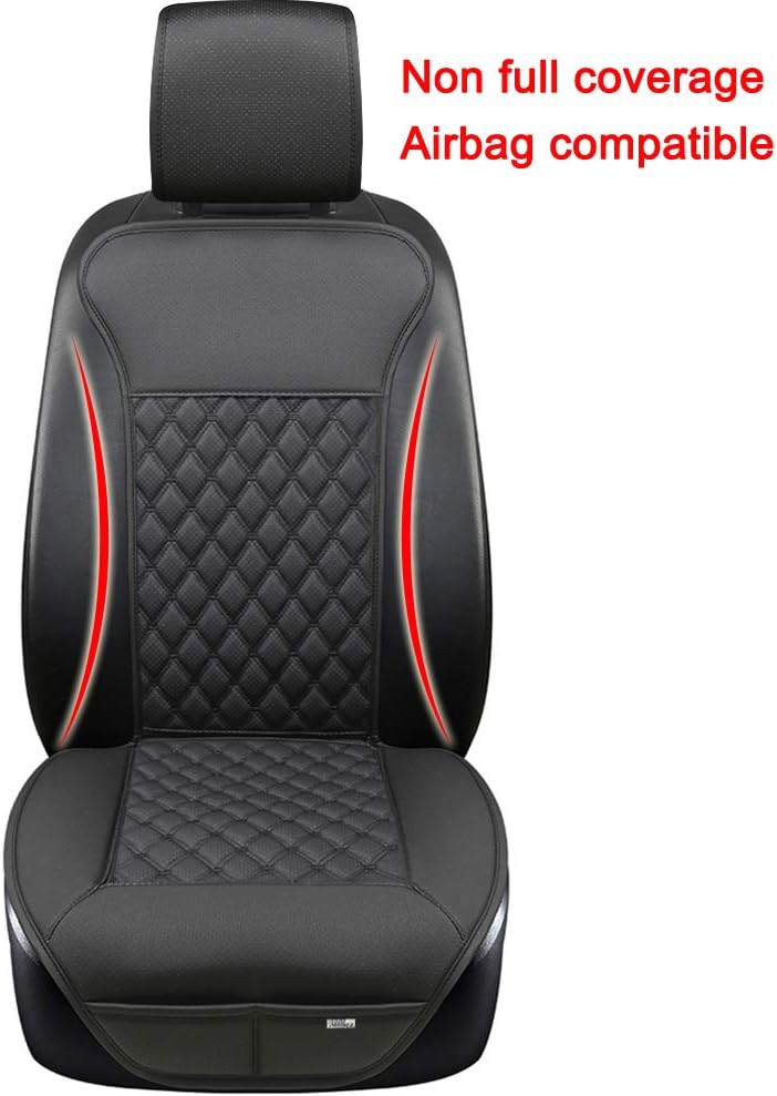 Black Panther Car Seat Cover, Luxury Car Seat Protector,Universal Anti-Slip Driver Seat Cover with Backrest, Diamond Pattern Embroidery (1Piece,Black)