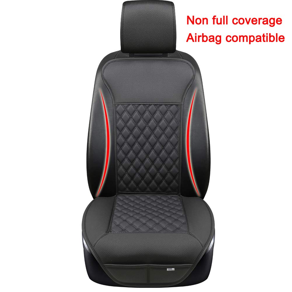 Black Panther Car Seat Cover, Luxury Car Seat Protector,Universal Anti-Slip Driver Seat Cover with Backrest, Diamond Pattern Embroidery (1Piece,Black)