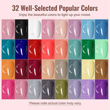 Gel Nail Polish Kit with U V Light 32 Colors Gel Polish Nail Kit Soak Off Gel Nail Set Manicure Tools Nail Gel Kit Gifts for Women