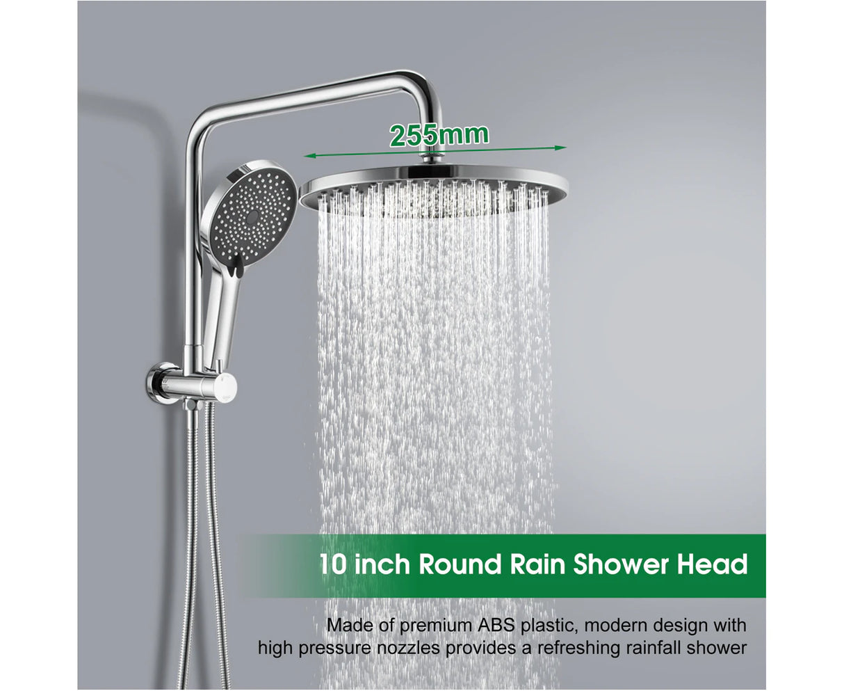 10" Rain Handheld Heads Bathroom Shower High Pressure Round Chrome ACA WELS Shower head Set