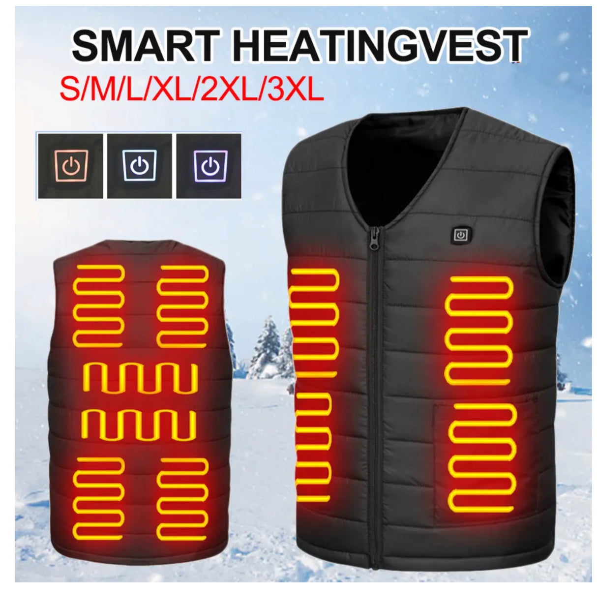 Heated Warm Winter Warm Electric USB Jacket Heating Coat Thermal Men Women