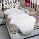 Soft Faux Sheepskin Fur Rug Fluffy Area Rug Floor Mat Luxury Carpets Chair Cover Seat Pad Shaggy Rug for Bedroom Sofa Living Room (2x5 Ft Sheepskin)