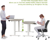 Height Adjustable Electric Standing Desk with Drawer, 63 x 30 Inch (160x76CM) Stand Up Table, Computer Desk Splice Board, Home Office Computer Ergonomic Desk