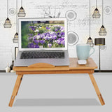 Foldable Portable Deluxe Bamboo Laptop Bed Desk Table Workstation Tray Lap Fold (1)