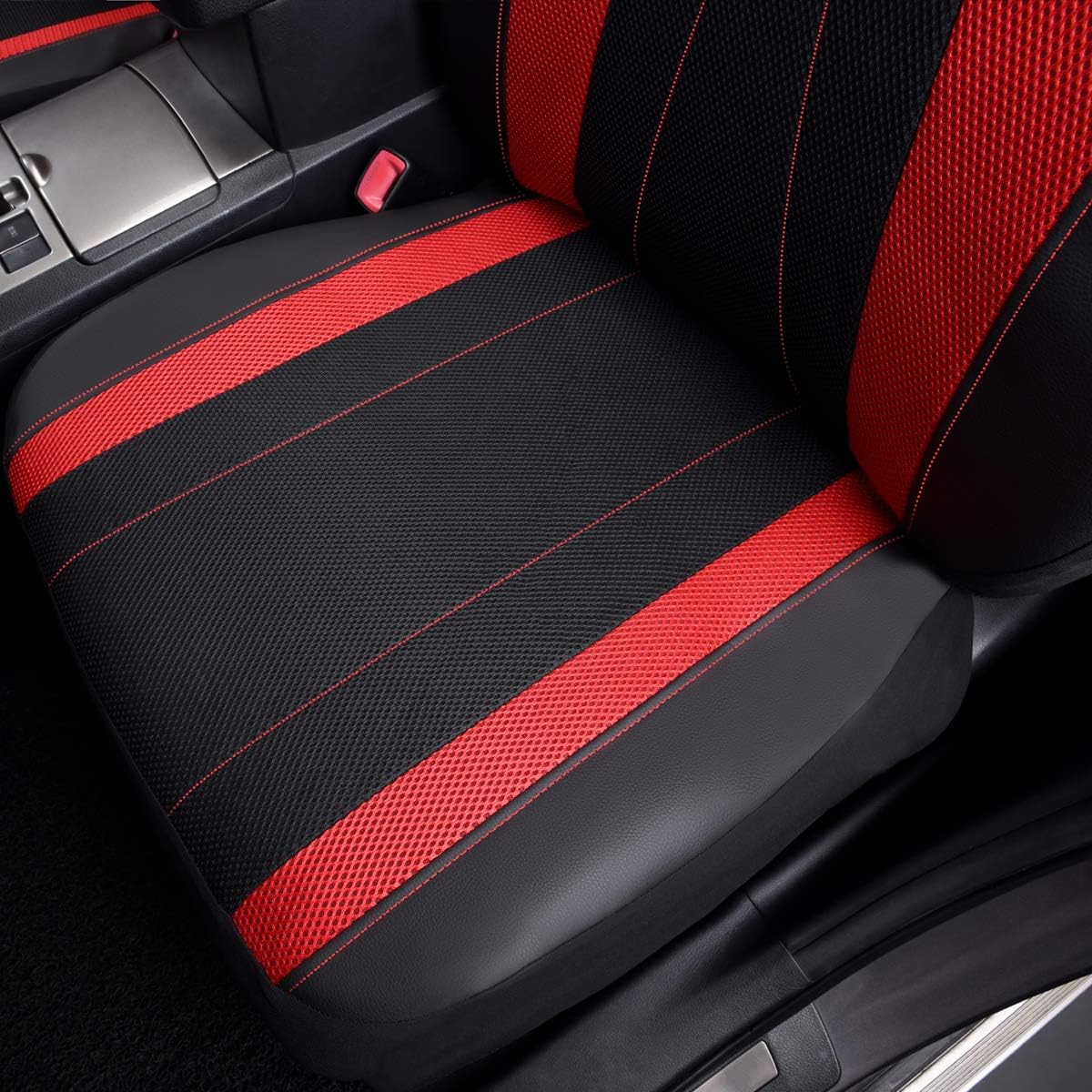 Flying Banner car seat Covers Full Set Faux Leather Air Mesh Breathable Man Lady Airbag Compatible Rear Bench Split 40/60 50/50 60/40 Truck Pick Up