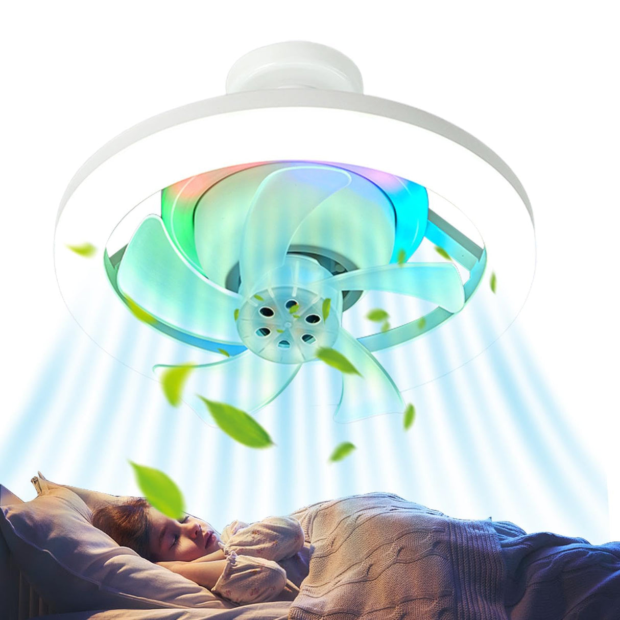 Ceiling Fans with Lights,Flush Mount Ceiling Fan | 10 Inch Ceiling Fans with Lights and Remote, Dimmable Low Profile Ceiling Fan, Flush Mount Ceiling Fan for Bedroom