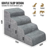 Dog Stairs 4 Tiers Dog Steps Pet Ramp Stairs for Couch and Bed Non-Slip 4-Step Pet Stairs, Small Dog Cat Ramp Pet Dog Steps 4 Tiers Training Stairs, Removable and Washable Case (4 Tiers)