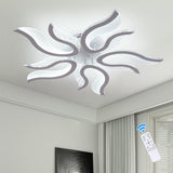 Dimmable LED Ceiling Light, 50W Modern Ceiling Lamps, Flame Shape LED Chandelier Light Fixture for Living Room Dining Room Bedroom, 3000-6500K