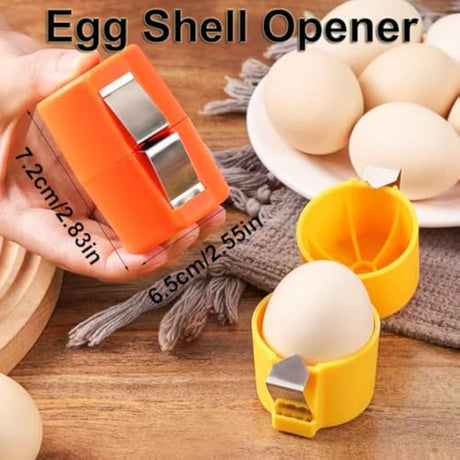 3 Egg openers for Boiled Eggs, a Blender and Separator for Cooking, Baking, Camping Kitchen Utensils (Yellow+Orange+Pink)