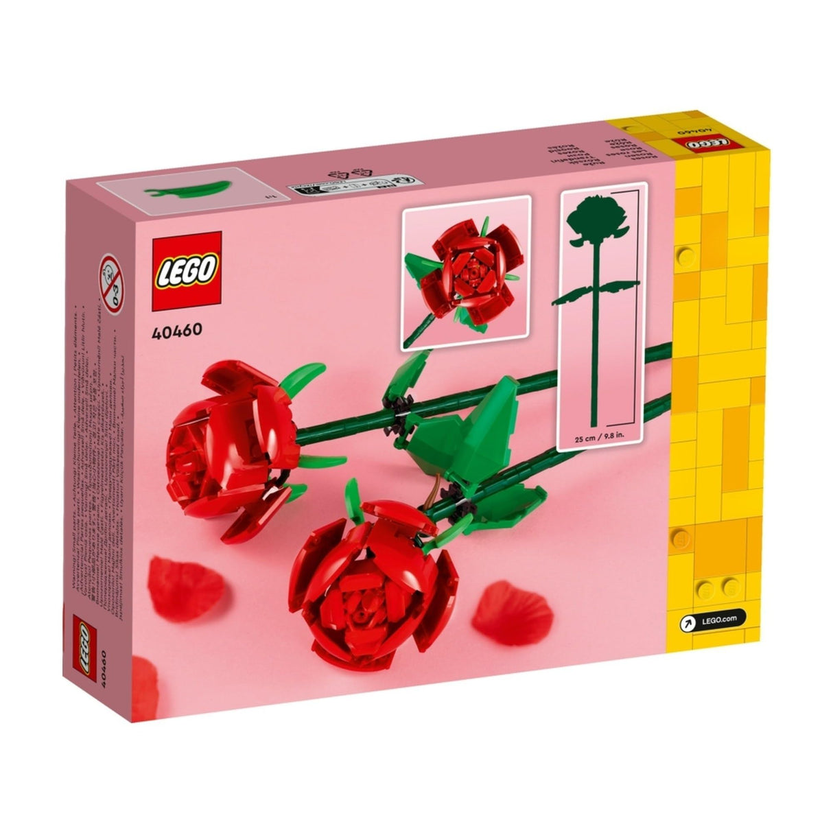 LEGO Botanicals Roses Artificial Flowers Set, Compatible with Flower Bouquets from The Botanical Collection, Home Decor or Office Desk Accessory, Toy Building Set for 8+ Year Old Kids, & Adults 40460