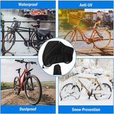 Bike Cover for 2 or 3 Bikes, 210D Oxford Outdoor Waterproof & Anti-UV Bicycle Motorcycle Covers, Rain Sun UV Dust Wind Proof Bikes Covers with Lock Holes for Mountain Road Electric Bike (2XL)